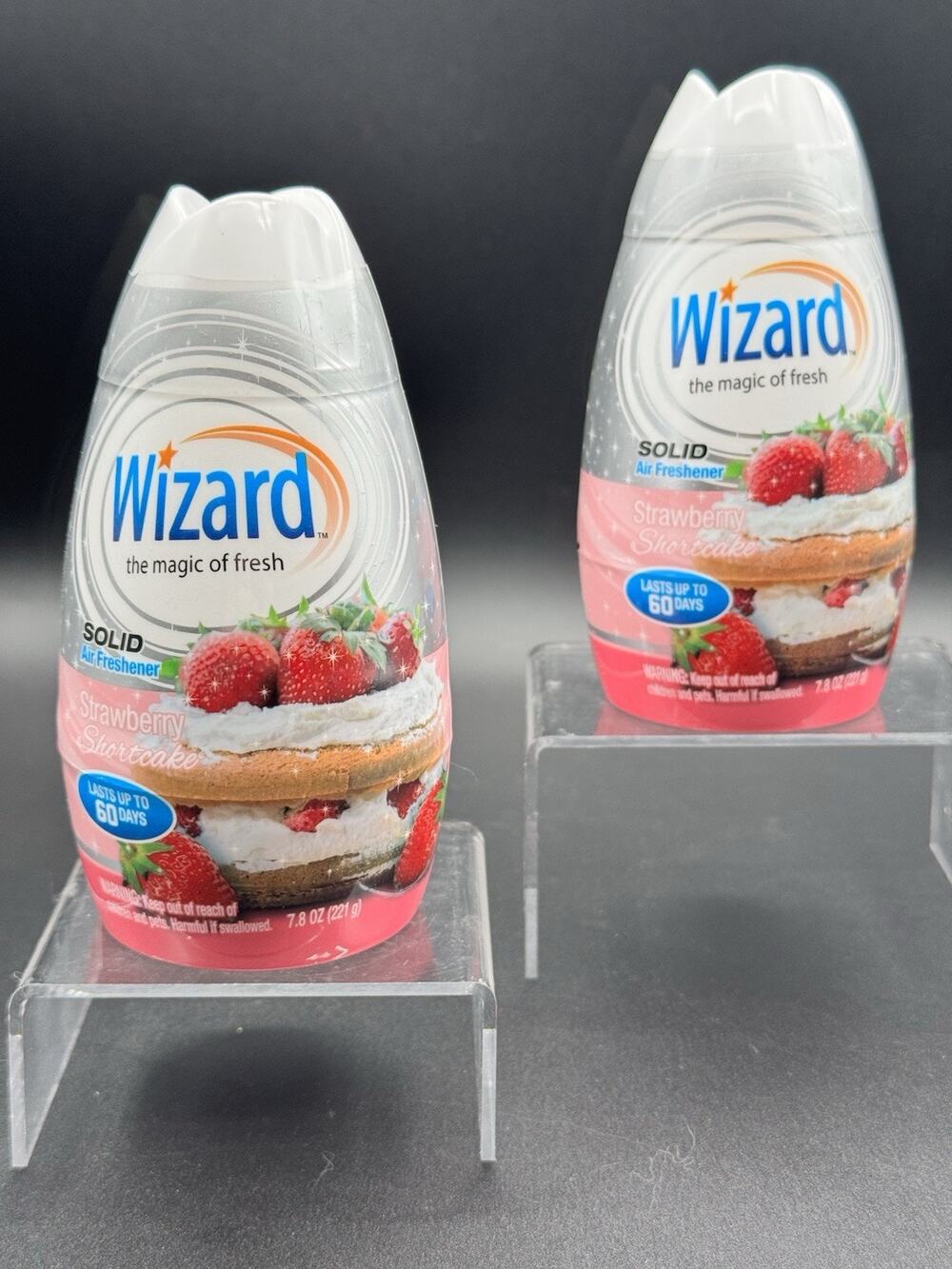 2 Pack Wizard Strawberry Shortcake Solid Adjustable Air Freshener 7.8oz Rare HTF